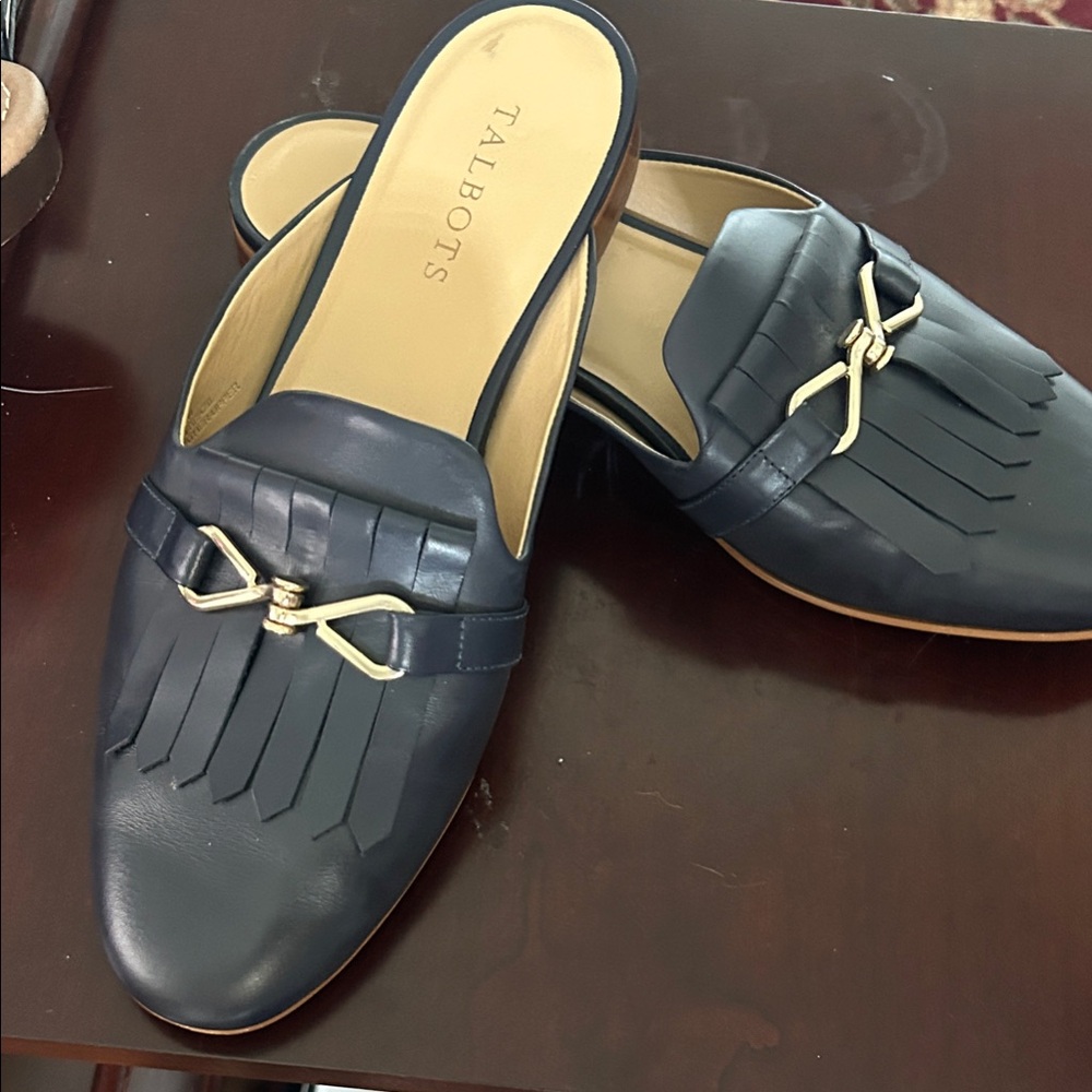 Talbots Dark Blue Womens Slip-On Loafers